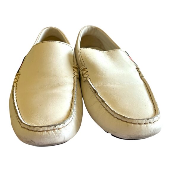 Gucci Men's White Drivers with Red/Blue Ribbon - Picture 7 of 9